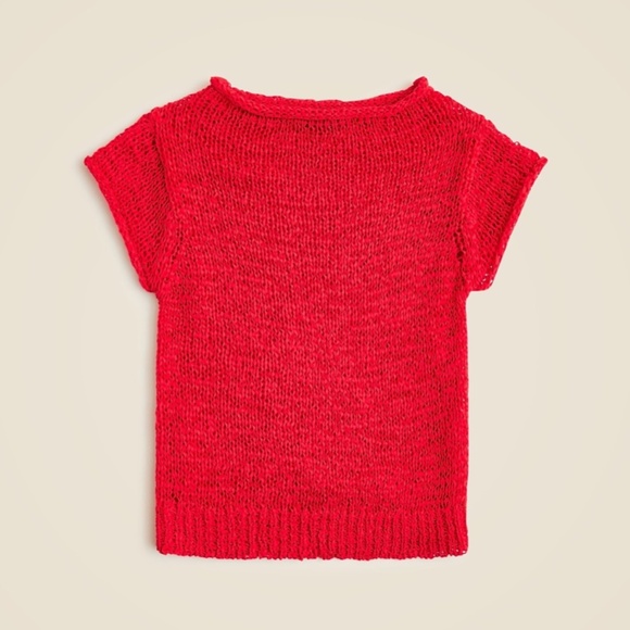 New JCREW Size S Montauk Textured Sweater Tee in Vintage Red $89 BZ511 - Picture 3 of 7